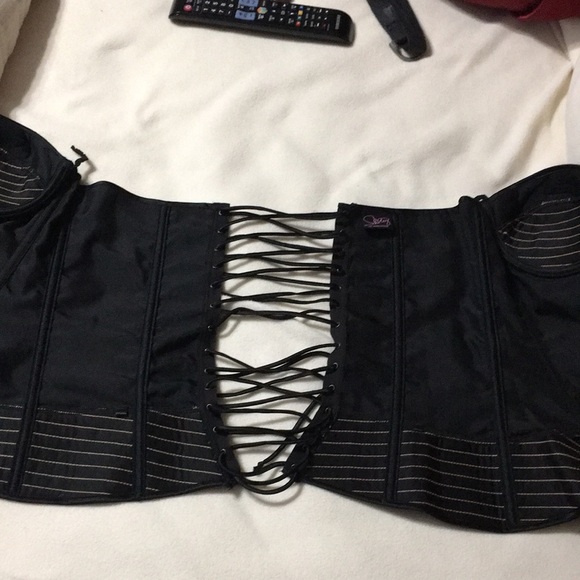 SHIRLEY OF HOLLYWOOD EUC TIE BACK BUSTIER STRUCTURED CORSET SIZE 36 - Picture 4 of 12
